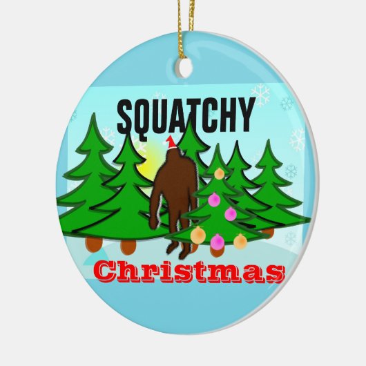 Sasquatch kerst met kerstmis keramisch ornament (Links)