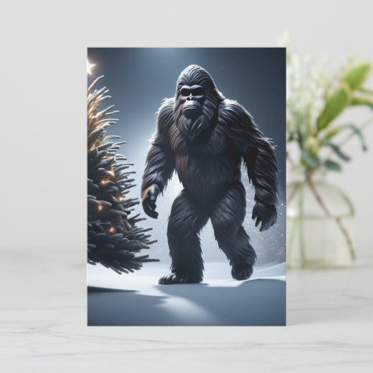 Sasquatch Kerstkaart (Staand voorkant)
