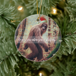 Sasquatch Kerstman Keramisch Ornament