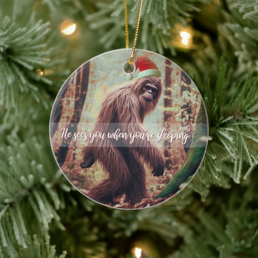 Sasquatch Kerstman Keramisch Ornament (Boom)