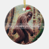 Sasquatch Kerstman Keramisch Ornament (Voorkant)
