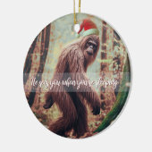 Sasquatch Kerstman Keramisch Ornament (Links)