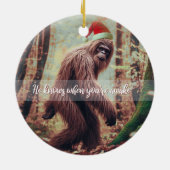 Sasquatch Kerstman Keramisch Ornament (Achterkant)