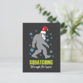 Sasquatch Kerstmis Funny Bigfoot Costume Briefkaart (Staand voorkant)