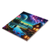 Sasquatch kijken naar nevels op een verre planeet tegeltje (Zijkant)