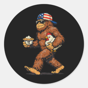 Sasquatch Kip Taart Grappige Pi Dag Ronde Sticker