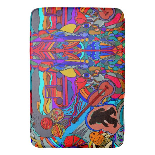 Sasquatch Leuk Abstract Doodle Art Badmat (Voorkant Verticaal)