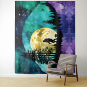 Sasquatch lopen met huisdier Beer welp Wandkleed (In situ)