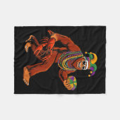 Sasquatch Mardi Gras Bigfoot Parade Beads King Cak Fleece Deken (Voorkant (Horizontaal))