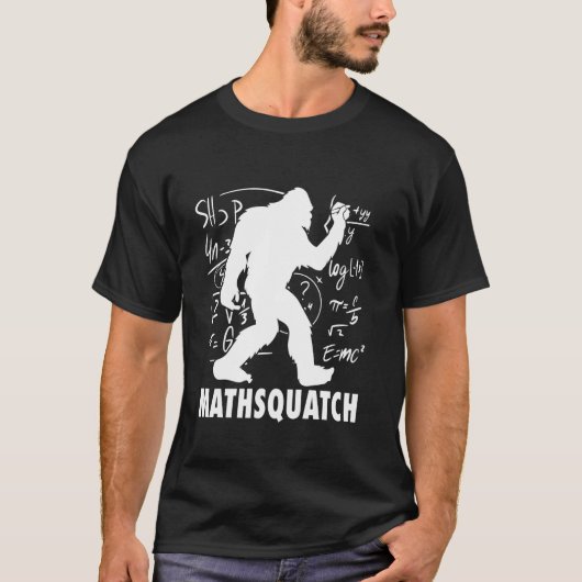 Sasquatch Mathsquatch Funny Pun voor Wiskunde Teac T-shirt (Voorkant)