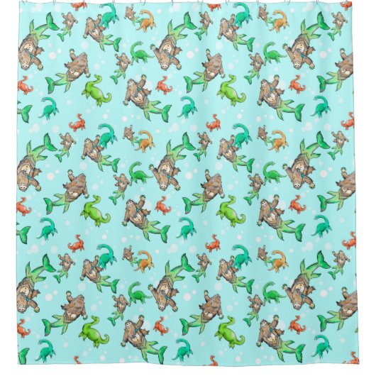 sasquatch mermaid douche gordijn bigfoot (Voorkant)