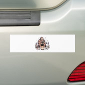 Sasquatch met bloemen bumpersticker (Op auto)