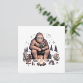 Sasquatch met bloemen kaart (Staand voorkant)