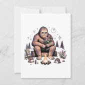 Sasquatch met bloemen notitiekaartje (Voorkant)