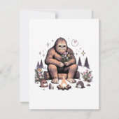 Sasquatch met bloemen notitiekaartje (Achterkant)