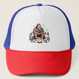 Sasquatch met bloemen trucker pet