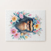 Sasquatch met een bloemenkrans legpuzzel (Horizontaal)