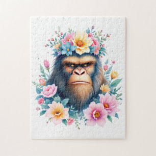 Sasquatch met een bloemenkrans legpuzzel