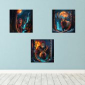 Sasquatch Moonlit Hunt Muurkunst Sets (Houten vloer)