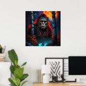 Sasquatch Moonlit Hunt Poster (Thuiskantoor)