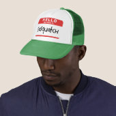 sasquatch naam badge trucker grote voetbobo pet (In situ)