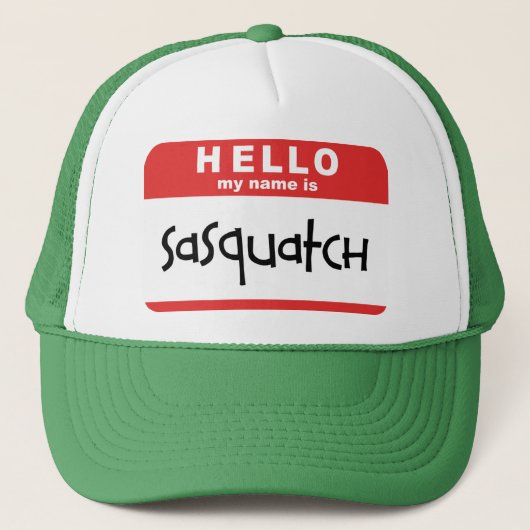 sasquatch naam badge trucker grote voetbobo pet (Voorkant)