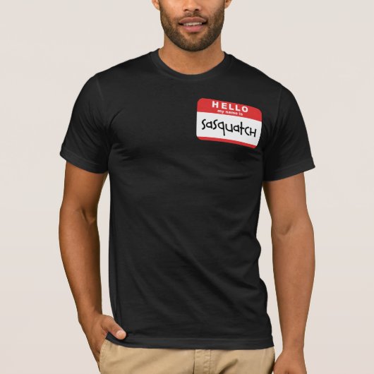 Sasquatch name badge t-shirt grote voetzool (Voorkant)