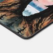 Sasquatch onderzoekt zijn land en de oceaan bureaumat (Hoek)