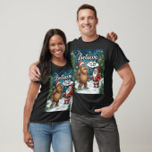 Sasquatch Ontmoet Kerstman Grappige Kerst T-shirt (Unisex)