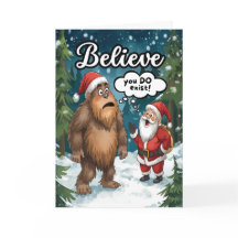 Sasquatch ontmoet Sinterklaas, geloof in Kerstmis