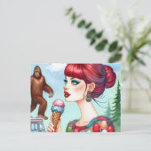 Sasquatch op de Ice Cream Truck Briefkaart (Staand voorkant)