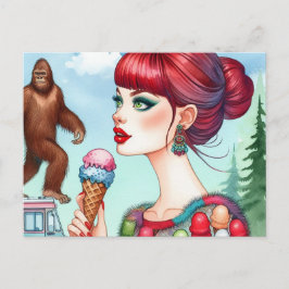 Sasquatch op de Ice Cream Truck Briefkaart