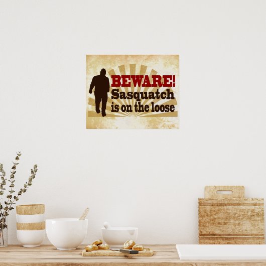 Sasquatch op de los poster (Keuken)