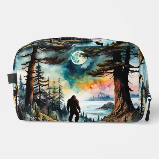 Sasquatch op een boskam boven de oceaan toilettasje (Voorkant)