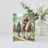 Sasquatch op een groepsreis briefkaart (Staand voorkant)