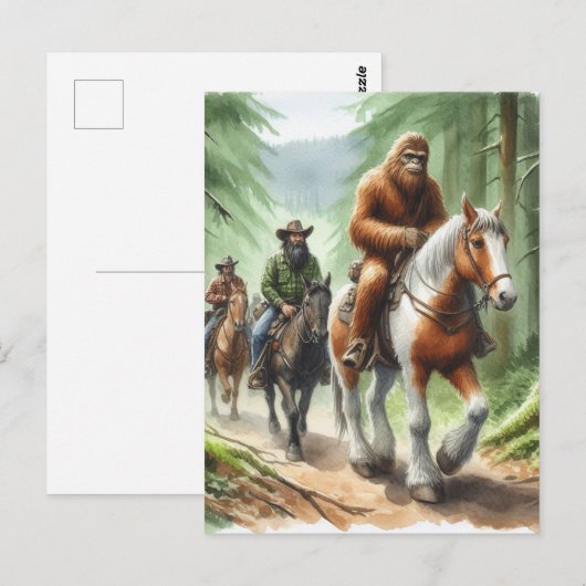 Sasquatch op een groepsreis briefkaart (Voorkant / Achterkant)