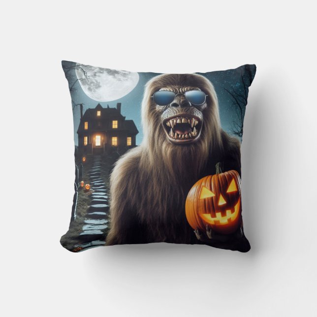 Sasquatch op Halloween Kussen (Voorkant)