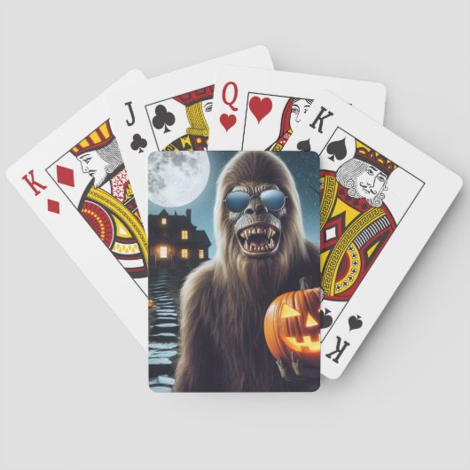 Sasquatch op Halloween Pokerkaarten (Achterkant)