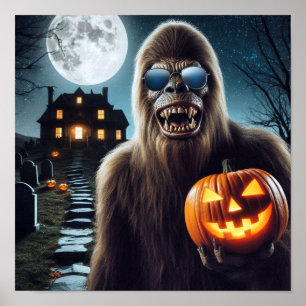 Sasquatch op Halloween Poster