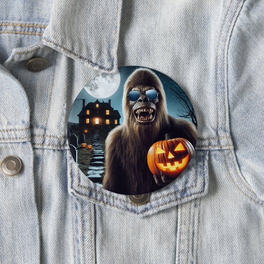 Sasquatch op Halloween Ronde Button 4,0 Cm (In situ)