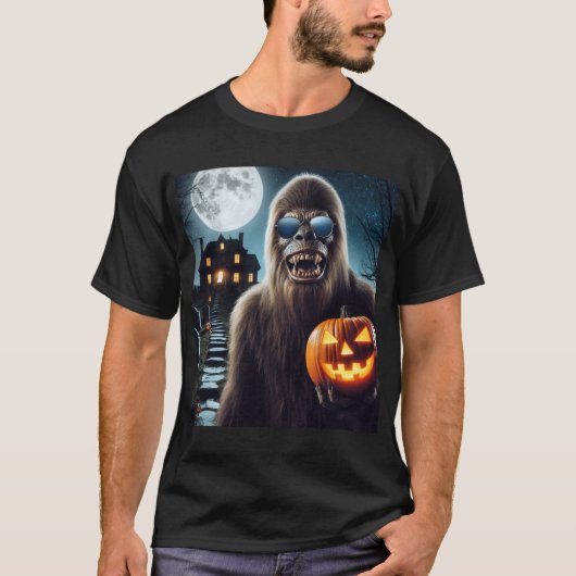Sasquatch op Halloween T-shirt (Voorkant)