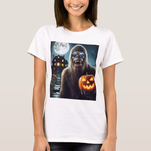 Sasquatch op Halloween T-shirt (Voorkant)