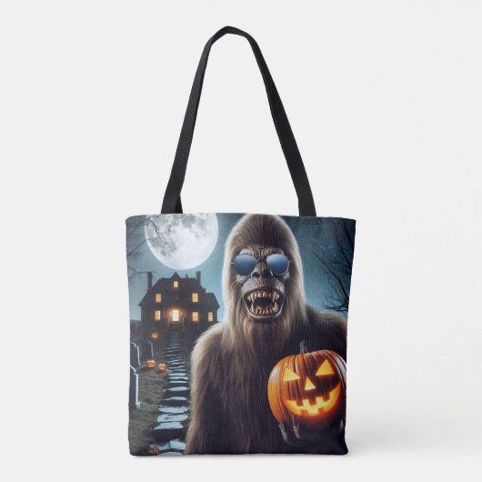Sasquatch op Halloween Tote Bag (Achterkant)