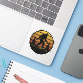 Sasquatch op maat gesneden vinyl Stickers (Laptop met iPhone)