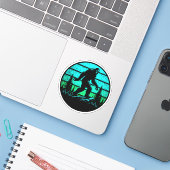 Sasquatch op maat gesneden vinyl Stickers (Laptop met iPhone)