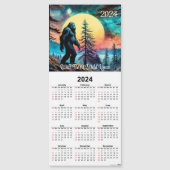 Sasquatch op Mountain Ridge Magnetische Kalender K (Voorkant)