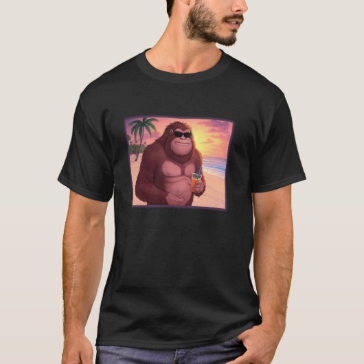 Sasquatch op vakantie Grappig T-shirt (Voorkant)