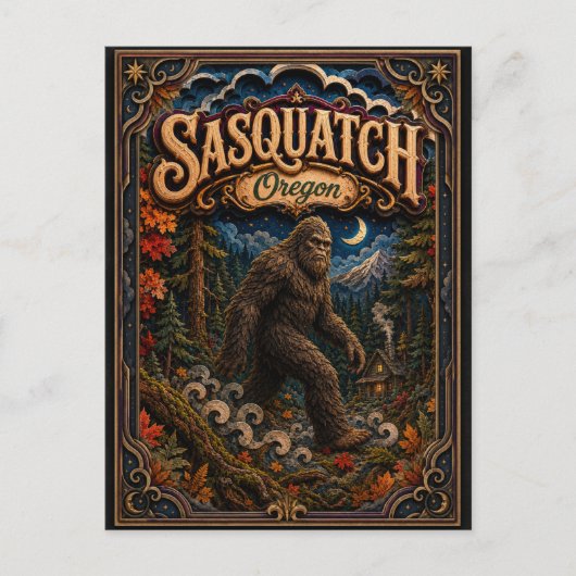 Sasquatch Oregon Popcut Legenden Briefkaart (Voorkant)