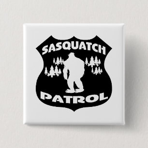 Sasquatch Patrol Forest Badge Vierkante Button 5,1 Cm