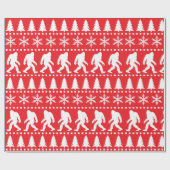 Sasquatch Patroon Bigfoot Kerst Feestdagen Cadeaupapier (Vlak)